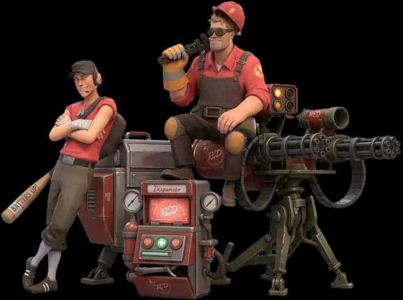 Team Fortress 2 Engineer and Scout
